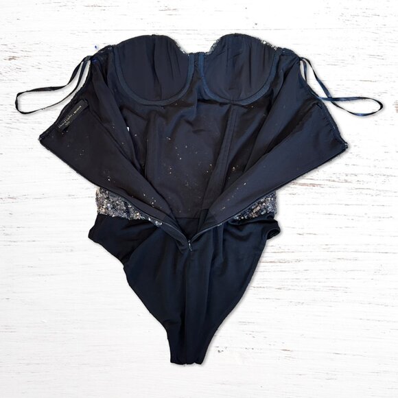 House of Harlow 1960 x REVOLVE Teri Sequin Bodysuit in Size Large Fully Lined - Picture 11 of 14